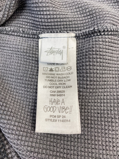 【中古品】【メンズ】 STUSSY ステューシー THERMAL WASHED サーマル ウォッシュド 長袖 Tシャツ ティーシャツ ロングスリーブ 142-260830-hu-53-min サイズ：S カラー：グレー 万代Net店