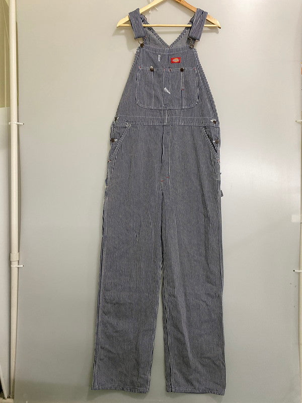 【中古品】【メンズ】 DICKIES ディッキーズ OVERALLLS オーバーオール メンズ つなぎ サロペット オールインワン 146-260901-em-40-min サイズ：34×32 カラー：ネイビー/ホワイト 万代Net店