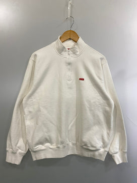 【中古品】【メンズ】 SUPREME シュプリーム SMALL BOX LOGO HALF ZIP PULLOVER スモール ボックス ロゴ ハーフ ジップ プルオーバー メンズ トップス スウェット 142-260825-em-55-min サイズ：S カラー：ホワイト 万代Net店