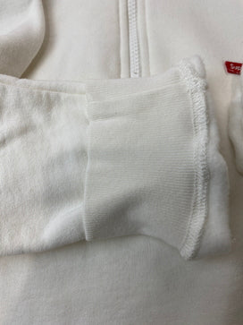 【中古品】【メンズ】 SUPREME シュプリーム SMALL BOX LOGO HALF ZIP PULLOVER スモール ボックス ロゴ ハーフ ジップ プルオーバー メンズ トップス スウェット 142-260825-em-55-min サイズ：S カラー：ホワイト 万代Net店