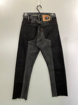 【中古品】【メンズ】 REHERSALL リハーズオール USA製リーバイス501 リメイク デニム パンツ メンズ ボトムス ジーンズ ジーパン 171-260825-em-53-min カラー：ブラックインディゴ 万代Net店