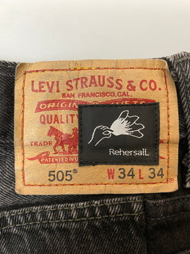 【中古品】【メンズ】 REHERSALL リハーズオール USA製リーバイス501 リメイク デニム パンツ メンズ ボトムス ジーンズ ジーパン 171-260825-em-53-min カラー：ブラックインディゴ 万代Net店