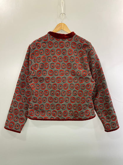 【中古品】【メンズ】 KHANGURA カングラ JACKET 総柄ジャケット ライトアウター 146-260909-yn-33-min サイズ：XL カラー：レッド/ブラウン系 万代Net店