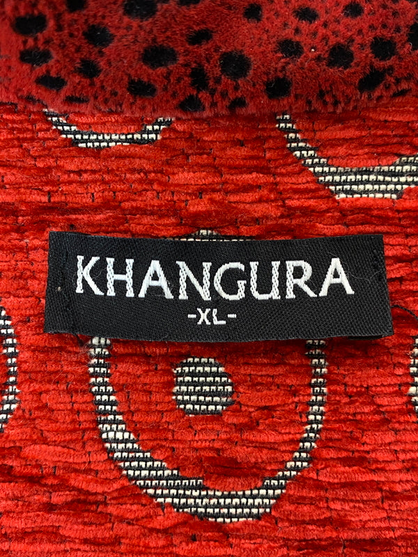 【中古品】【メンズ】 KHANGURA カングラ JACKET 総柄ジャケット ライトアウター 146-260909-yn-33-min サイズ：XL カラー：レッド/ブラウン系 万代Net店