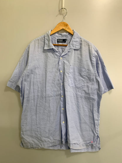 【中古品】【メンズ】 POLO BY RALPH LAUREN ポロバイラルフローレン オープンカラーシャツ 半袖 シャツ ショートスリーブ 146-260829-hu-03-min サイズ：ＸＬ カラー：ブルー 万代Net店