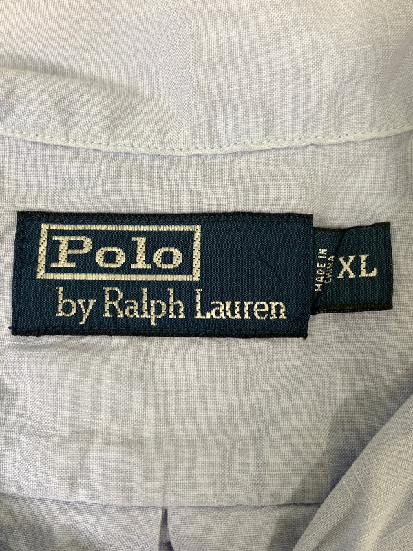 【中古品】【メンズ】 POLO BY RALPH LAUREN ポロバイラルフローレン オープンカラーシャツ 半袖 シャツ ショートスリーブ 146-260829-hu-03-min サイズ：ＸＬ カラー：ブルー 万代Net店