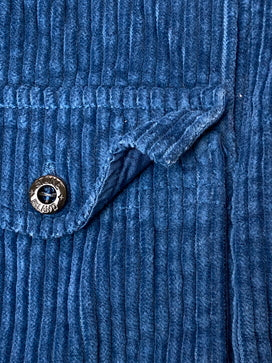 【中古品】【メンズ】 STONE ISLAND ストーンアイランド CORDUROY OVERSHIRT 2021 コーデュロイ オーバーシャツ メンズ 長袖シャツ トップス 141-260825-em-64-min サイズ：S カラー：ブルー 万代Net店