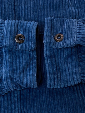 【中古品】【メンズ】 STONE ISLAND ストーンアイランド CORDUROY OVERSHIRT 2021 コーデュロイ オーバーシャツ メンズ 長袖シャツ トップス 141-260825-em-64-min サイズ：S カラー：ブルー 万代Net店