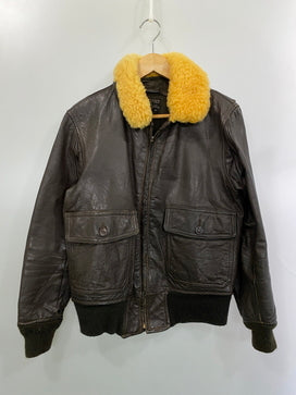 【中古品】【メンズ】 U.S.NAVY ユー エス ネイビー G-1 FLIGHT JACKET 8415-268-7798 フライトジャケット メンズ アウター アメリカ海軍 革製 146-260825-em-54-min サイズ：38 カラー：ブラウン 万代Net店