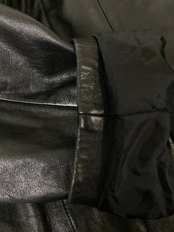 【中古品】【メンズ】 GUESS ゲス LEATHER COAT レザー コート メンズ アウター 141-260904-em-02-min サイズ：L カラー：ブラック 万代Net店