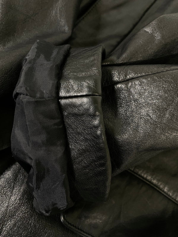 【中古品】【メンズ】 GUESS ゲス LEATHER COAT レザー コート メンズ アウター 141-260904-em-02-min サイズ：L カラー：ブラック 万代Net店