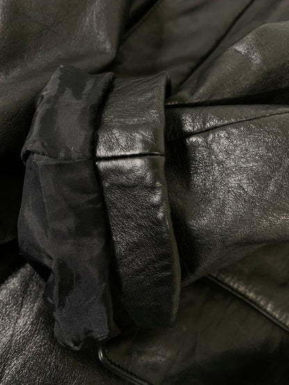 【中古品】【メンズ】 GUESS ゲス LEATHER COAT レザー コート メンズ アウター 141-260904-em-02-min サイズ：L カラー：ブラック 万代Net店