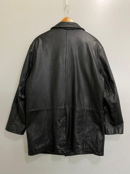【中古品】【メンズ】 GUESS ゲス LEATHER COAT レザー コート メンズ アウター 141-260904-em-02-min サイズ：L カラー：ブラック 万代Net店