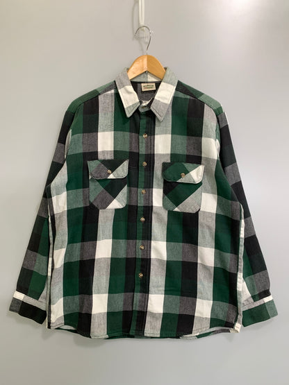 【中古品】【メンズ】 FIVE BROTHERS ファイブ ブラザー 90S HEAVY FLANNEL SHIRT 90年代 ヘビー フランネル シャツ チェック 長袖 ロングスリーブ 146-260827-hu-28-min サイズ：L カラー：グリーン/ブラック/ホワイト（チェック） 万代Net店