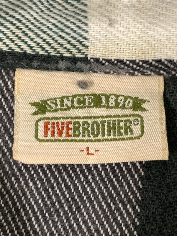 【中古品】【メンズ】 FIVE BROTHERS ファイブ ブラザー 90S HEAVY FLANNEL SHIRT 90年代 ヘビー フランネル シャツ チェック 長袖 ロングスリーブ 146-260827-hu-28-min サイズ：L カラー：グリーン/ブラック/ホワイト（チェック） 万代Net店