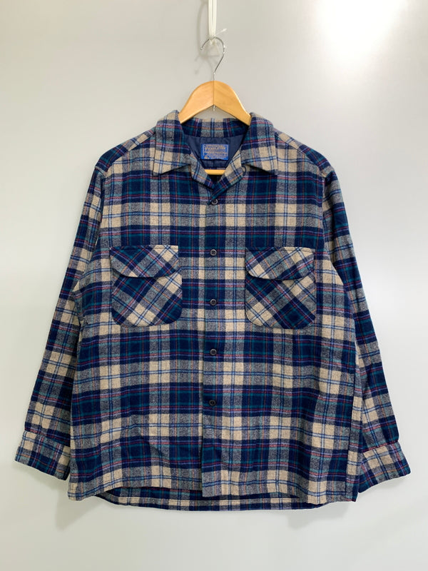 【現状渡し品】【メンズ】 PENDLETON ペンドルトン 70S WOOL CHECK SHIRT 70年代 ウール チェック シャツ 長袖 シャツ ロングスリーブ 146-260827-hu-29-min サイズ：L カラー：マルチカラー 万代Net店