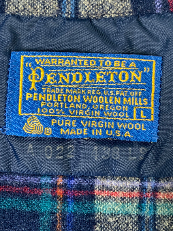 【現状渡し品】【メンズ】 PENDLETON ペンドルトン 70S WOOL CHECK SHIRT 70年代 ウール チェック シャツ 長袖 シャツ ロングスリーブ 146-260827-hu-29-min サイズ：L カラー：マルチカラー 万代Net店
