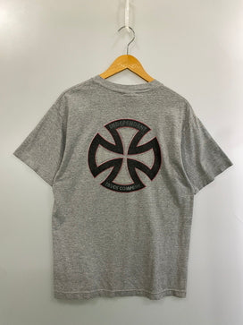【中古品】【メンズ】 INDEPENDENT インディペンデント 90S LOGO TEE 90年代 ロゴ 半袖 Tシャツ メンズ トップス ヴィンテージ 146-260825-em-58-min サイズ：M カラー：グレー 万代Net店