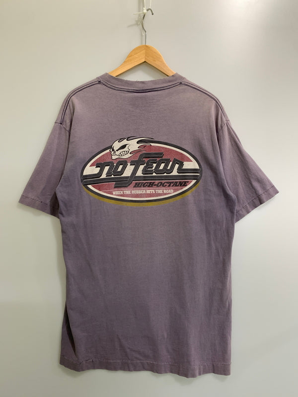 【中古品】【メンズ】 NO FEAR ノーフィアー 90S S S TEE 90年代 ショートスリーブ ティーシャツ Tシャツ 半袖 146-260829-hu-07-min サイズ：Ｌ カラー：パープル 万代Net店