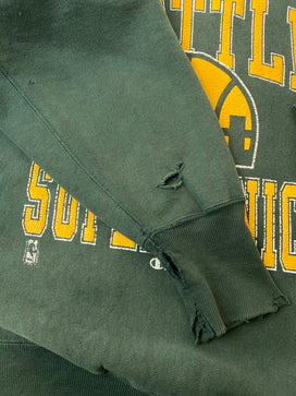 【現状渡し品】【メンズ】 CHAMPION チャンピオン 90S SEATTLE SUPERSONICS REVERSEWEAVE SWEATSHIRT リバースウィーブ スウェットシャツ メンズ トップス トレーナー 146-260825-em-37-min サイズ：L カラー：グリーン 万代Net店