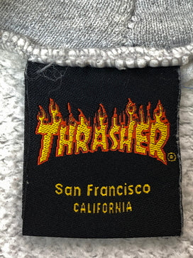 【現状渡し品】【メンズ】 OLD THRASHER オールド スラッシャー 00S JASON CHRISTIAN AND MARK HOODIE ジェイソン クリスチャン アンド マーク フーディー パーカー メンズ トップス 146-260825-em-63-min サイズ：M カラー：グレー 万代Net店