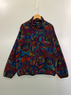 【中古品】【メンズ】 PATAGONIA パタゴニア 90S ABORIGINE PATTERN FLEECE SNAP-T 25205 90年代 アボリジニ パターン フリース スナップ プルオーバー メンズ 144-260825-em-60-min サイズ：L カラー：マルチカラー 万代Net店