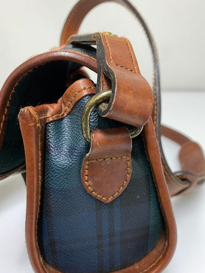 【中古品】【メンズ/レディース】 RALPH LAUREN ラルフローレン SHOLDER BAG ショルダー バッグ 肩掛け ミニサイズ 鞄 カバン ヴィンテージ 188-260830-em-12-min カラー：グリーン系 万代Net店