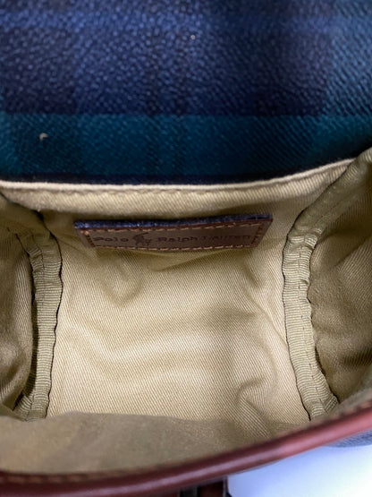 【中古品】【メンズ/レディース】 RALPH LAUREN ラルフローレン SHOLDER BAG ショルダー バッグ 肩掛け ミニサイズ 鞄 カバン ヴィンテージ 188-260830-em-12-min カラー：グリーン系 万代Net店