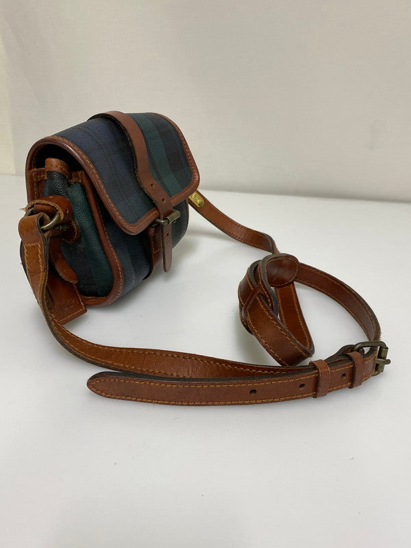 【中古品】【メンズ/レディース】 RALPH LAUREN ラルフローレン SHOLDER BAG ショルダー バッグ 肩掛け ミニサイズ 鞄 カバン ヴィンテージ 188-260830-em-12-min カラー：グリーン系 万代Net店