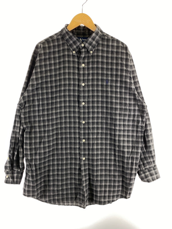 【中古品】【メンズ】 RALPH LAUREN ラルフローレン BLAKE CHECK SHIRT ブレイク チェック シャツ 格子柄 メンズ 長袖シャツ トップス 146-260901-em-19-min サイズ：L カラー：グレー（チェック柄） 万代Net店