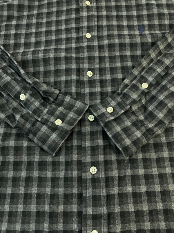 【中古品】【メンズ】 RALPH LAUREN ラルフローレン BLAKE CHECK SHIRT ブレイク チェック シャツ 格子柄 メンズ 長袖シャツ トップス 146-260901-em-19-min サイズ：L カラー：グレー（チェック柄） 万代Net店
