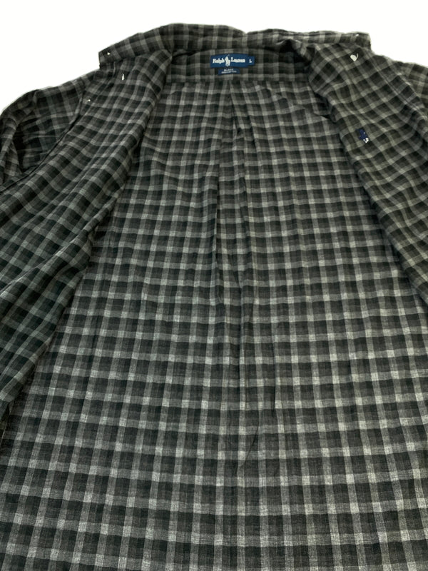【中古品】【メンズ】 RALPH LAUREN ラルフローレン BLAKE CHECK SHIRT ブレイク チェック シャツ 格子柄 メンズ 長袖シャツ トップス 146-260901-em-19-min サイズ：L カラー：グレー（チェック柄） 万代Net店