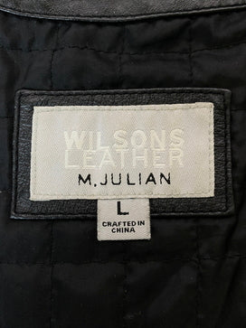 【現状渡し品】【メンズ】 WILSONS LEATHER ウィルソンズ レザー LEATHER JACKET レザージャケット 革ジャン ヴィンテージ メンズ トップス ライダースジャケット 146-260825-em-45-min サイズ：L カラー：ブラック 万代Net店