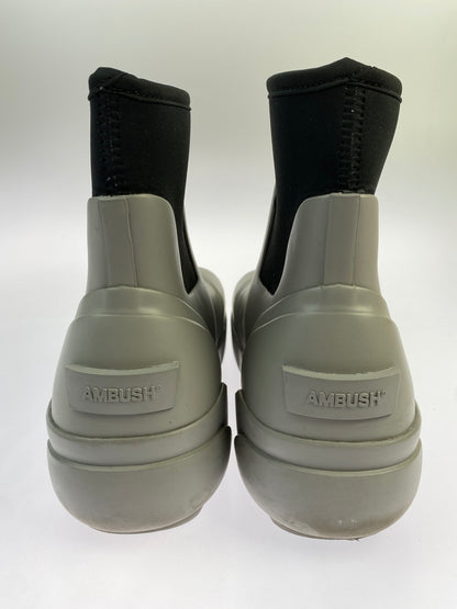 【中古品】【メンズ】 AMBUSH アンブッシュ RUBBER BOOTS ラバー ブーツ 長靴 スクエアトゥ チャンキーソール レインブーツ 162-260825-em-34-min サイズ：41 カラー：GRAY/BLACK 万代Net店