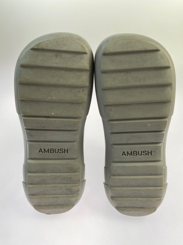 【中古品】【メンズ】 AMBUSH アンブッシュ RUBBER BOOTS ラバー ブーツ 長靴 スクエアトゥ チャンキーソール レインブーツ 162-260825-em-34-min サイズ：41 カラー：GRAY/BLACK 万代Net店