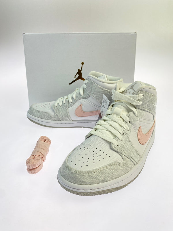 【中古品】【レディース】 NIKE ナイキ WOMEN'S AIR JORDAN 1 MID SE ウィメンズ エアジョーダン1 ミッド SE レディース スニーカー シューズ 靴 166-260825-em-26-min サイズ：24.0cm カラー：LIGHT IRON ORE 万代Net店