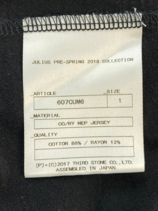 【中古品】【メンズ】 JULIUS ユリウス レイヤード クルーネック LS TEE ロングスリーブ ティー 607CUM6 長袖 Tシャツ 140-260830-hu-52-min サイズ：1 カラー：ブラック 万代Net店