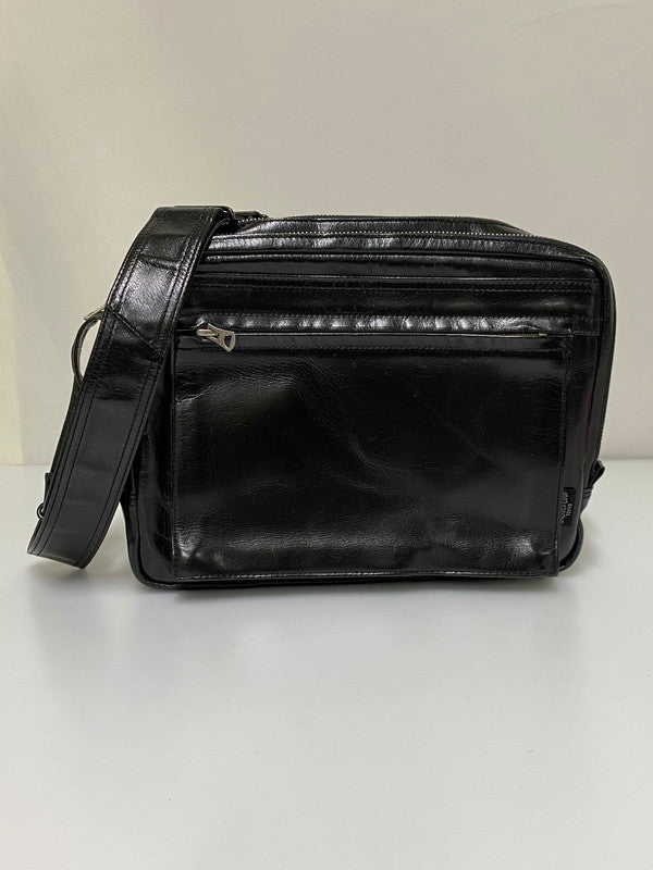 【中古品】【メンズ/レディース】 PORTER ぽー スクエア レザー ショルダーバッグ 吉田カバン 本革 鞄 188-260830-em-08-min カラー：ブラック 万代Net店