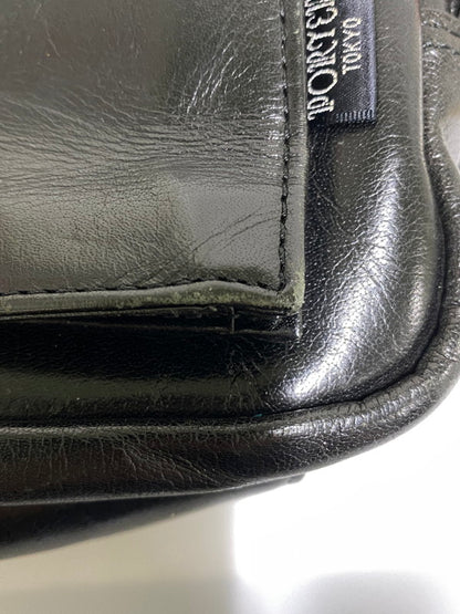 【中古品】【メンズ/レディース】 PORTER ぽー スクエア レザー ショルダーバッグ 吉田カバン 本革 鞄 188-260830-em-08-min カラー：ブラック 万代Net店