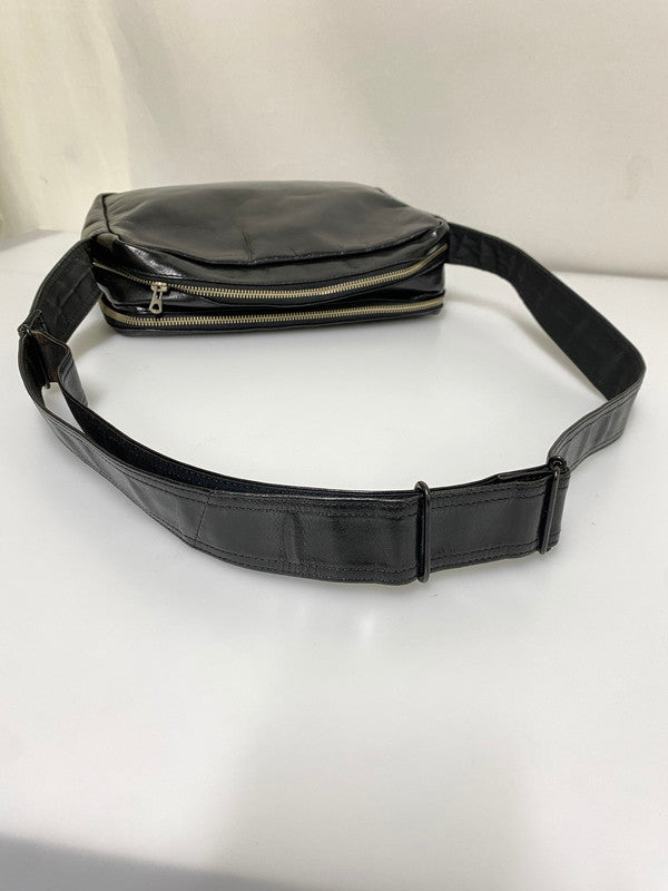 【中古品】【メンズ/レディース】 PORTER ぽー スクエア レザー ショルダーバッグ 吉田カバン 本革 鞄 188-260830-em-08-min カラー：ブラック 万代Net店