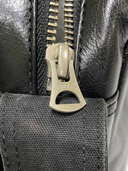 【中古品】【メンズ/レディース】 PORTER ぽー スクエア レザー ショルダーバッグ 吉田カバン 本革 鞄 188-260830-em-08-min カラー：ブラック 万代Net店