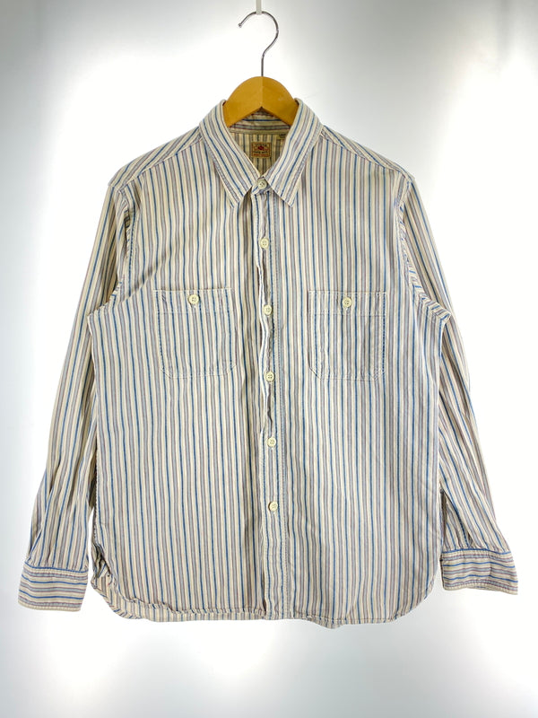 【中古品】【メンズ】 SUGAR CANE シュガーケーン ストライプシャツ SC27174 長袖 シャツ ロングスリーブ 145-260830-hu-56-min サイズ：L カラー：ブルー/ホワイト系（ストライプ） 万代Net店