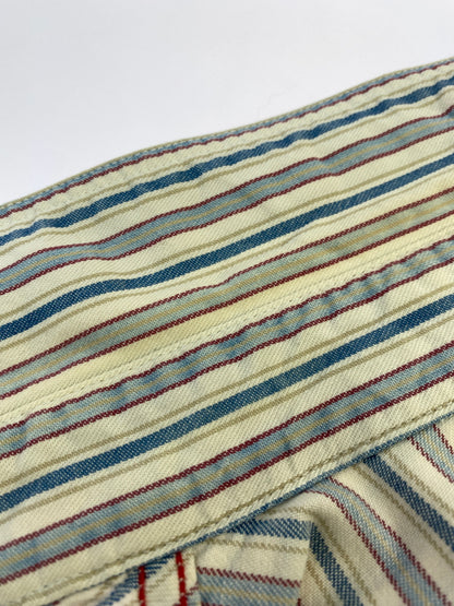 【中古品】【メンズ】 SUGAR CANE シュガーケーン ストライプシャツ SC27174 長袖 シャツ ロングスリーブ 145-260830-hu-56-min サイズ：L カラー：ブルー/ホワイト系（ストライプ） 万代Net店