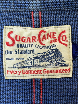 【中古品】【メンズ】 SUGAR CANE シュガーケーン 千鳥格子 コットンジャケット メンズ アウター 長袖 ボタンダウン 145-260825-em-59-min カラー：ブルー 万代Net店
