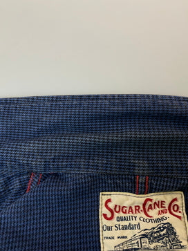 【中古品】【メンズ】 SUGAR CANE シュガーケーン 千鳥格子 コットンジャケット メンズ アウター 長袖 ボタンダウン 145-260825-em-59-min カラー：ブルー 万代Net店