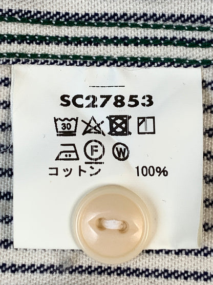 【中古品】【メンズ】 SUGAR CANE シュガーケーン HICKORY STRIPE WORK SHIRT SC27853 ヒッコリーストライプ ワークシャツ メンズ トップス 長袖シャツ 145-260904-em-60-min サイズ：S カラー：ホワイト/ネイビー（ストライプ） 万代Net店