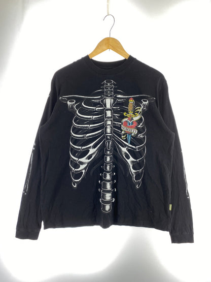 【中古品】【メンズ】 SUBCIETY サブサエティ SKELTON L/S TEE 155－44028 スケルトン ロングスリーブ Tシャツ メンズ 長袖 トップス 骸骨 142-260904-em-37-min サイズ：S カラー：ブラック 万代Net店