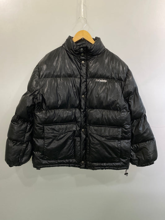 【中古品】【メンズ】 SUBCIETY サブサエティ FAX LEATHER PADDED JKT 105－62730 フェイクレザー パデッドジャケット アウター 142-260909-yn-32-min サイズ：L カラー：ブラック 万代Net店