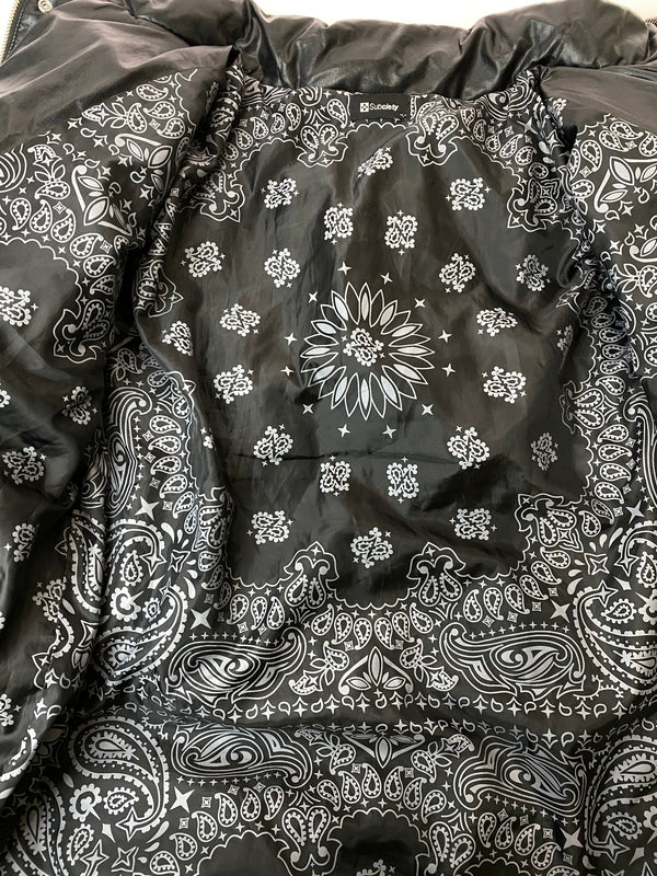 【中古品】【メンズ】 SUBCIETY サブサエティ FAX LEATHER PADDED JKT 105－62730 フェイクレザー パデッドジャケット アウター 142-260909-yn-32-min サイズ：L カラー：ブラック 万代Net店