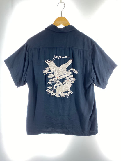 【中古品】【メンズ】 HOUSTON ヒューストン スーベニア レーヨンシャツ 半袖 シャツ ショートスリーブ 145-260830-hu-55-min サイズ：M カラー：ブラック 万代Net店